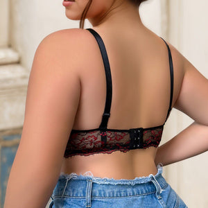The Noir Rouge | Plus - Size Lace Push - Up Full - Coverage Bra - Negative Apparel