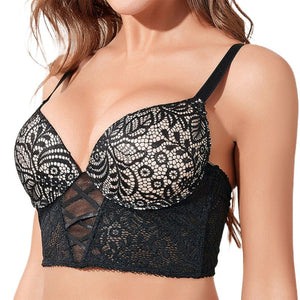 The Noir Temptation | Women's Lace Wireless Push - Up Bra - Negative Apparel