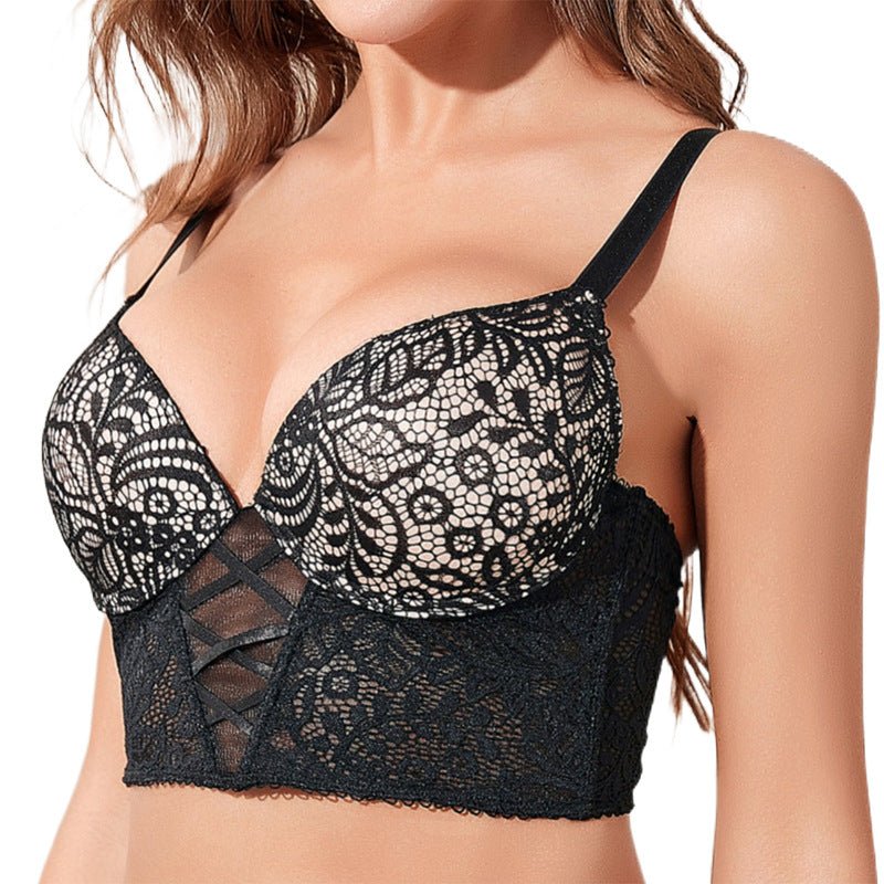 The Noir Temptation | Women's Lace Wireless Push - Up Bra - Negative Apparel