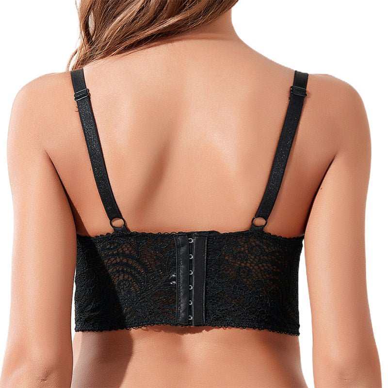 The Noir Temptation | Women's Lace Wireless Push - Up Bra - Negative Apparel