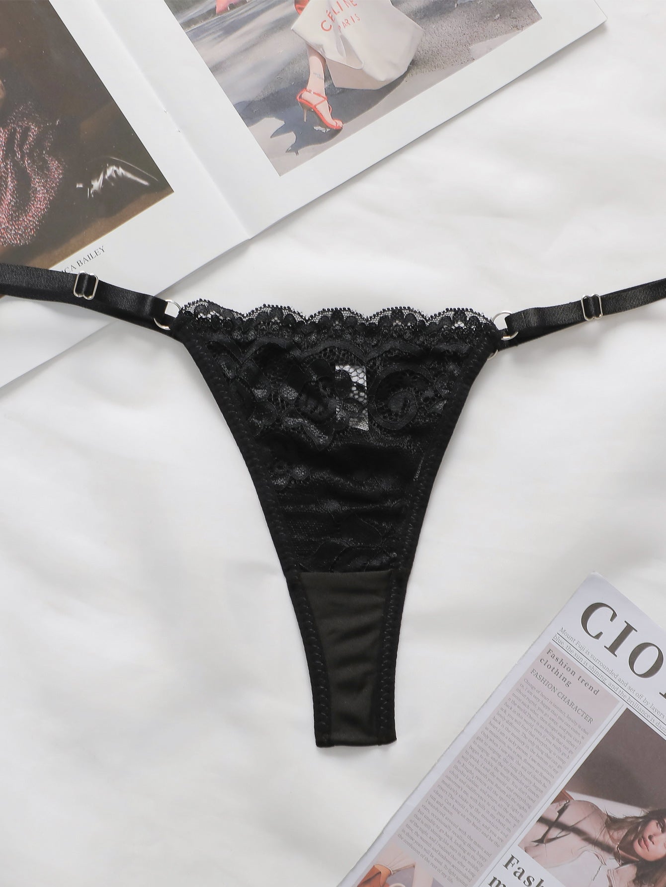 The Onyx Elite | 3 - Piece Underwire Lace Bra & Garter Set - Negative Apparel