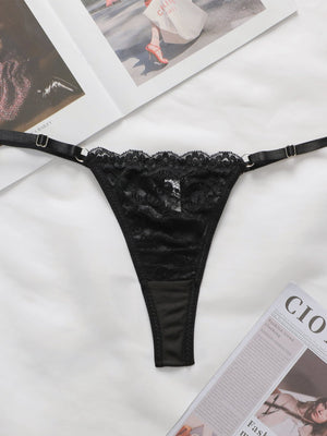 The Onyx Elite | 3 - Piece Underwire Lace Bra & Garter Set - Negative Apparel
