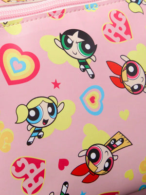 THE POWERPUFF GIRLS X SHEIN Cute Full Printed Cosmetic Bag - Negative Apparel