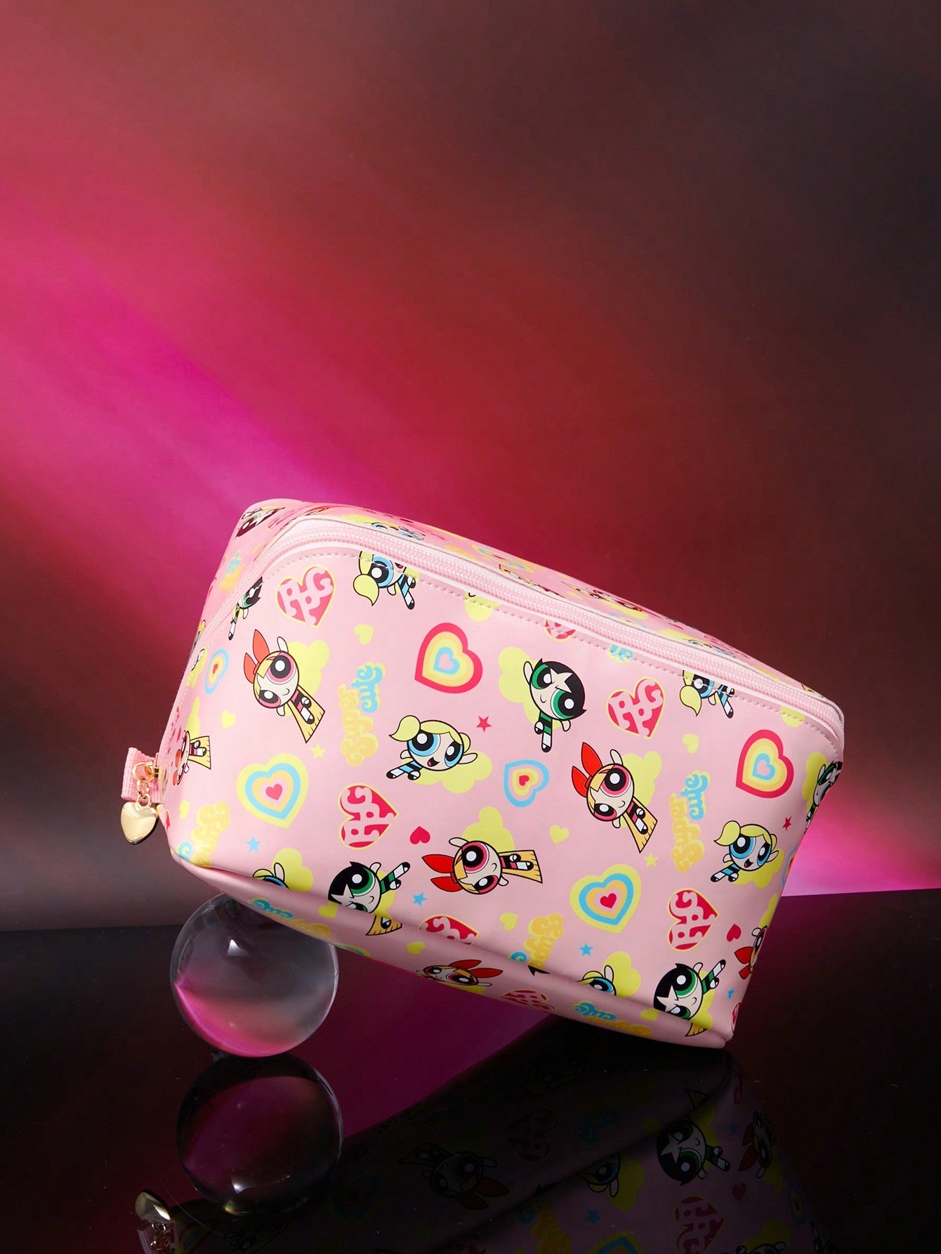 THE POWERPUFF GIRLS X SHEIN Cute Full Printed Cosmetic Bag - Negative Apparel