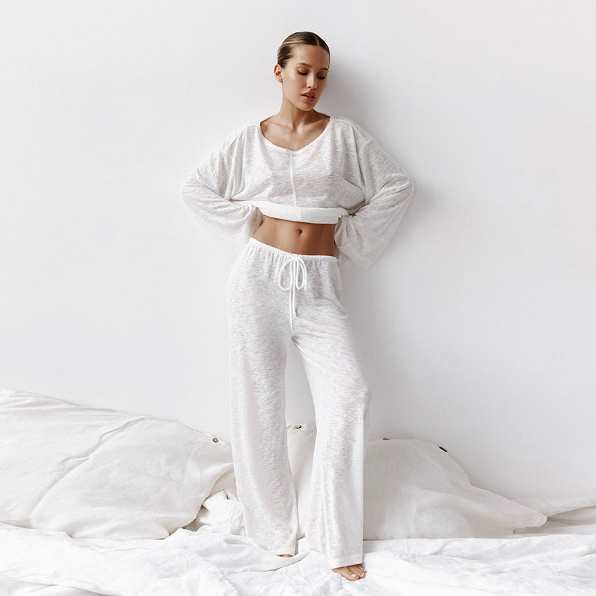 The Pure Comfort Set | Women's Knit Long - Sleeve Pajama Set - Negative Apparel