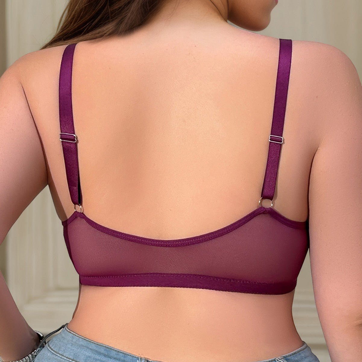 The Regal Comfort | Plus Size Front - Closure Lace Gather Bra - Negative Apparel