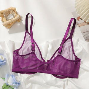 The Regal Comfort | Plus Size Front - Closure Lace Gather Bra - Negative Apparel