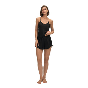 The Satin Glow | Solid Color Satin Cami & Shorts Sleep Set - Negative Apparel