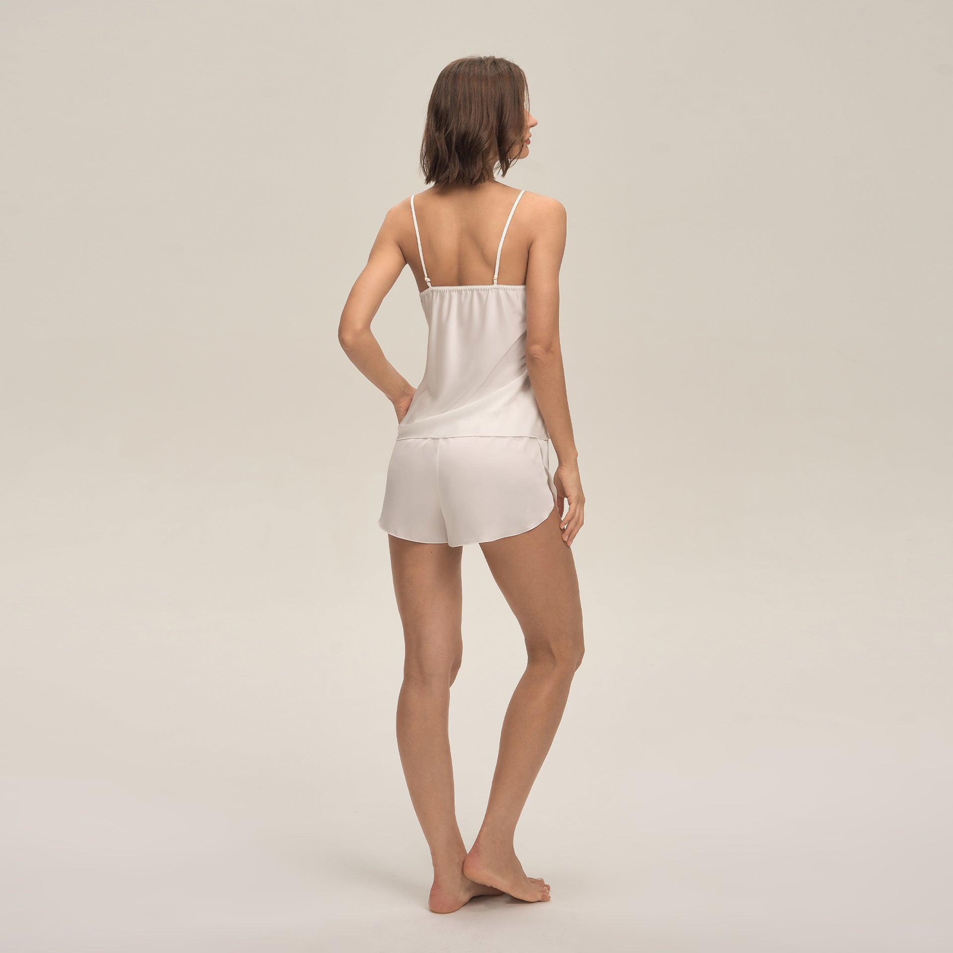 The Satin Glow | Solid Color Satin Cami & Shorts Sleep Set - Negative Apparel