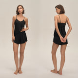 The Satin Glow | Solid Color Satin Cami & Shorts Sleep Set - Negative Apparel