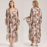 The Satin Whisper | Solid Color Satin Robe & Slip Dress Two - Piece Set - Negative Apparel