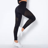 The Sculpt - Flex | Seamless Mesh - Panel High - Waist Yoga Pants - Negative Apparel