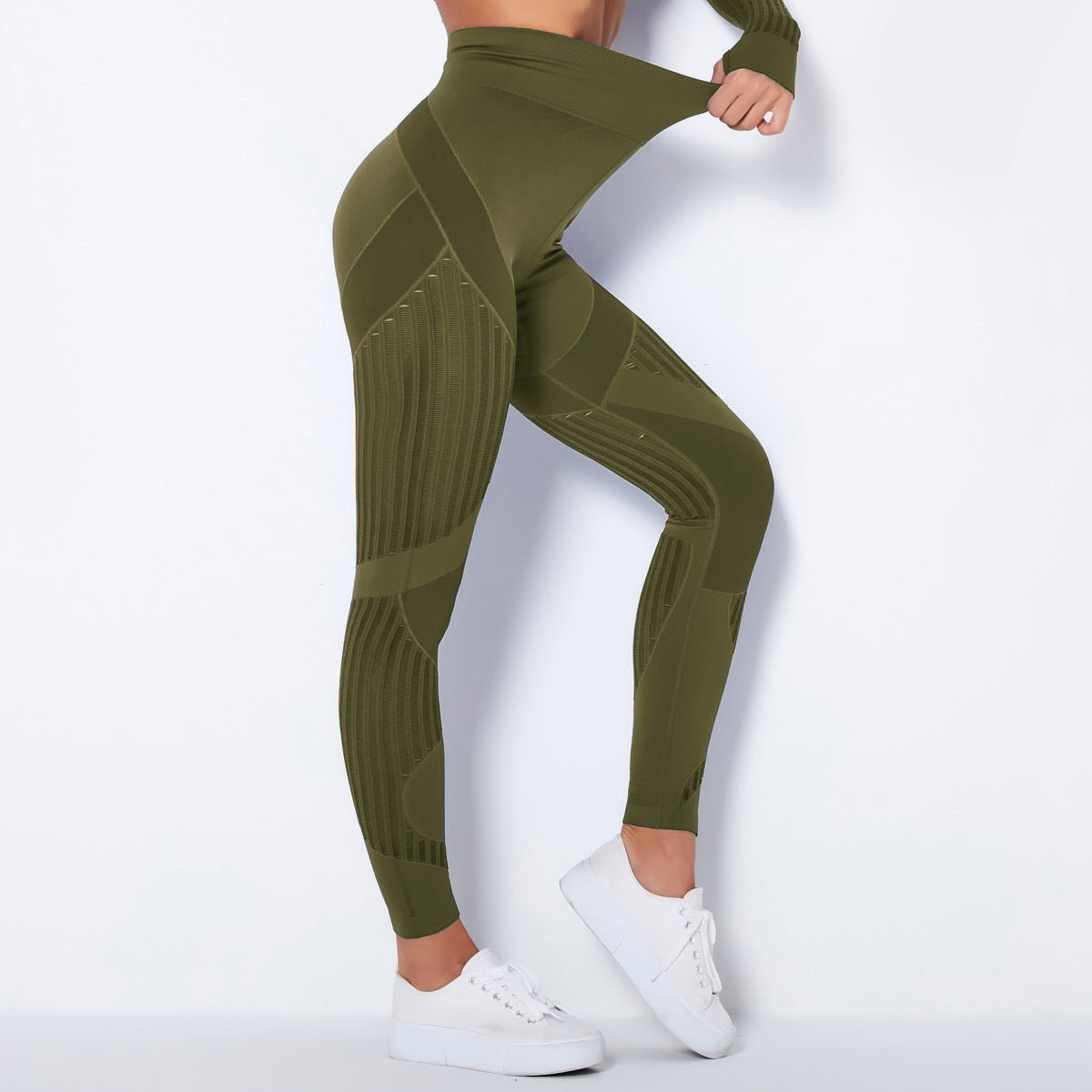 The Sculpt - Flex | Seamless Mesh - Panel High - Waist Yoga Pants - Negative Apparel
