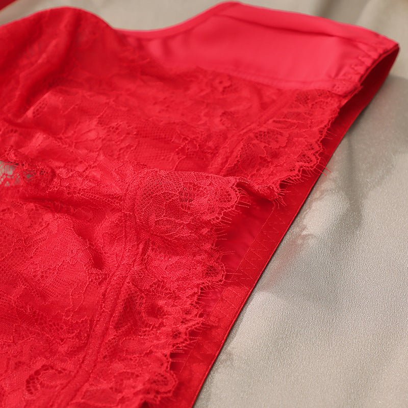 The Sheer Temptation | Plus Size Ultra - Thin Lace Wireless Bra - Negative Apparel
