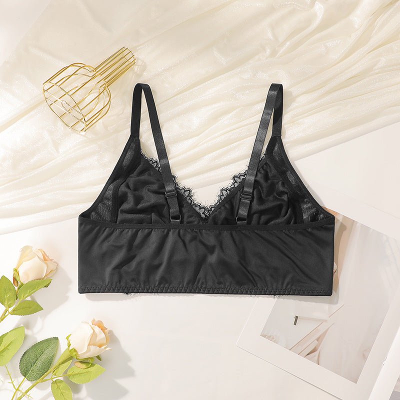 The Sheer Temptation | Plus Size Ultra - Thin Lace Wireless Bra - Negative Apparel