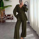 The Soft Whisper Set | Women's Long - Sleeve Button - Down Pajama Set - Negative Apparel