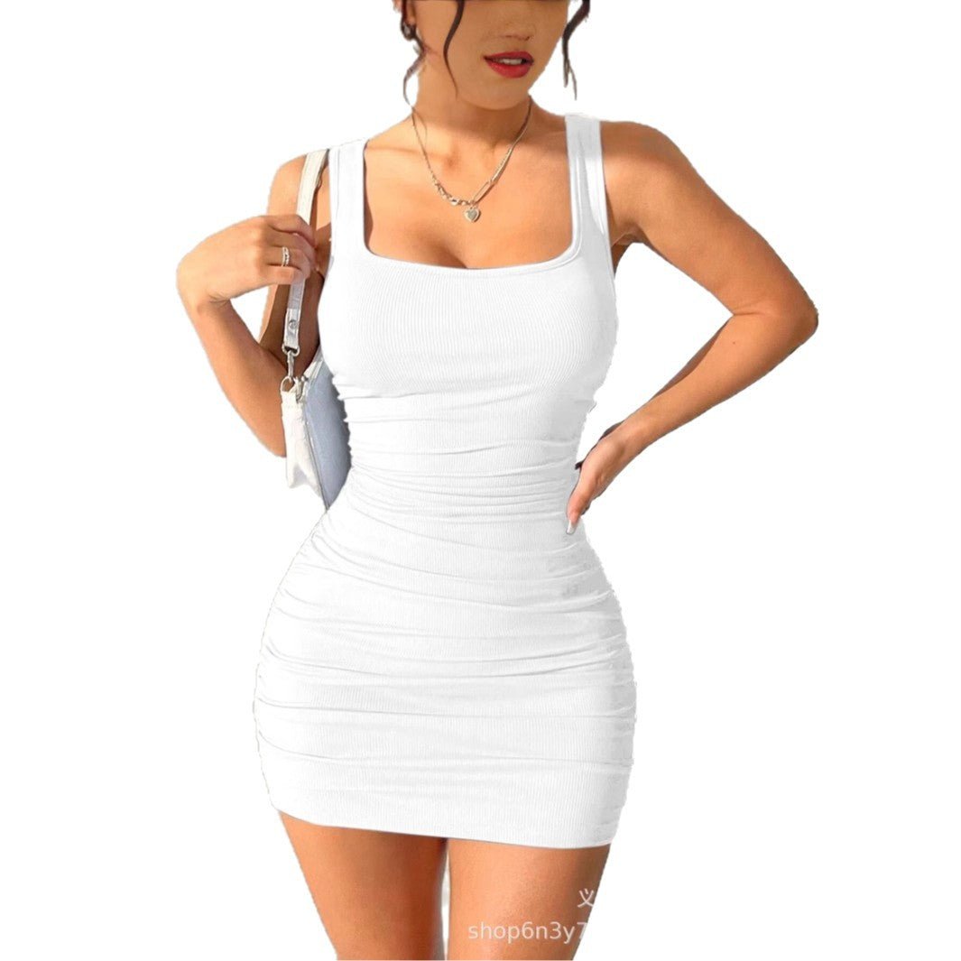 The Timeless Glow | Women's Strapless Square - Neck Bodycon Mini Dress - Negative Apparel