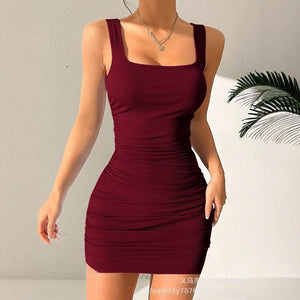 The Timeless Glow | Women's Strapless Square - Neck Bodycon Mini Dress - Negative Apparel