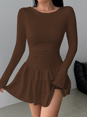 The Timeless Muse | Women's Off - Shoulder Long - Sleeve A - Line Midi Dress - Negative Apparel