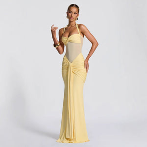 The Velvet Temptress | Women's Sleeveless Square - Neck Fish Tail Maxi Dress - Negative Apparel