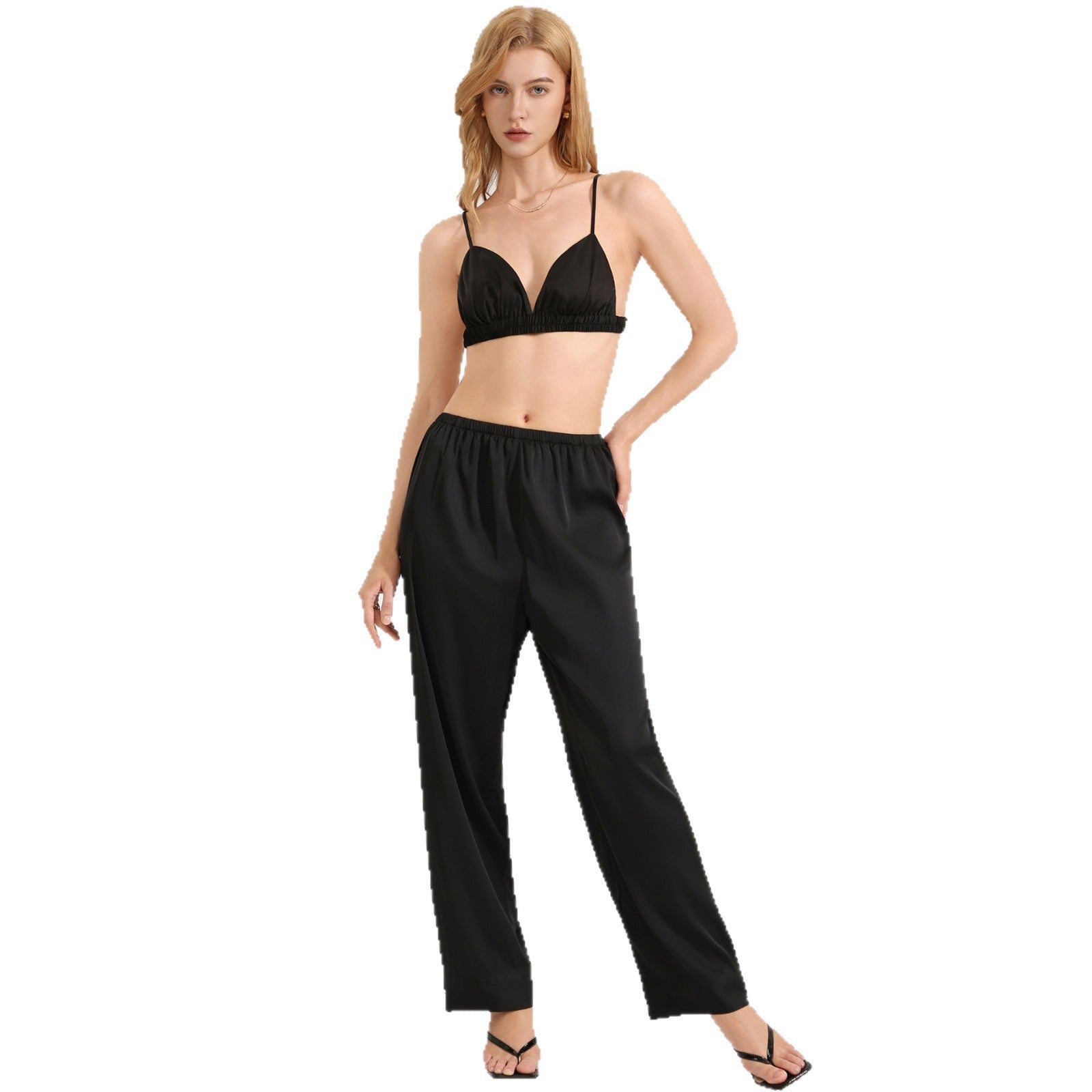 The Wild Silk | Leopard Print Satin Cami & Long Pants Sleep Set - Negative Apparel