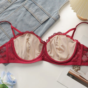 The Wine Seduction | Plus - Size Lace Push - Up Wireless Bra - Negative Apparel