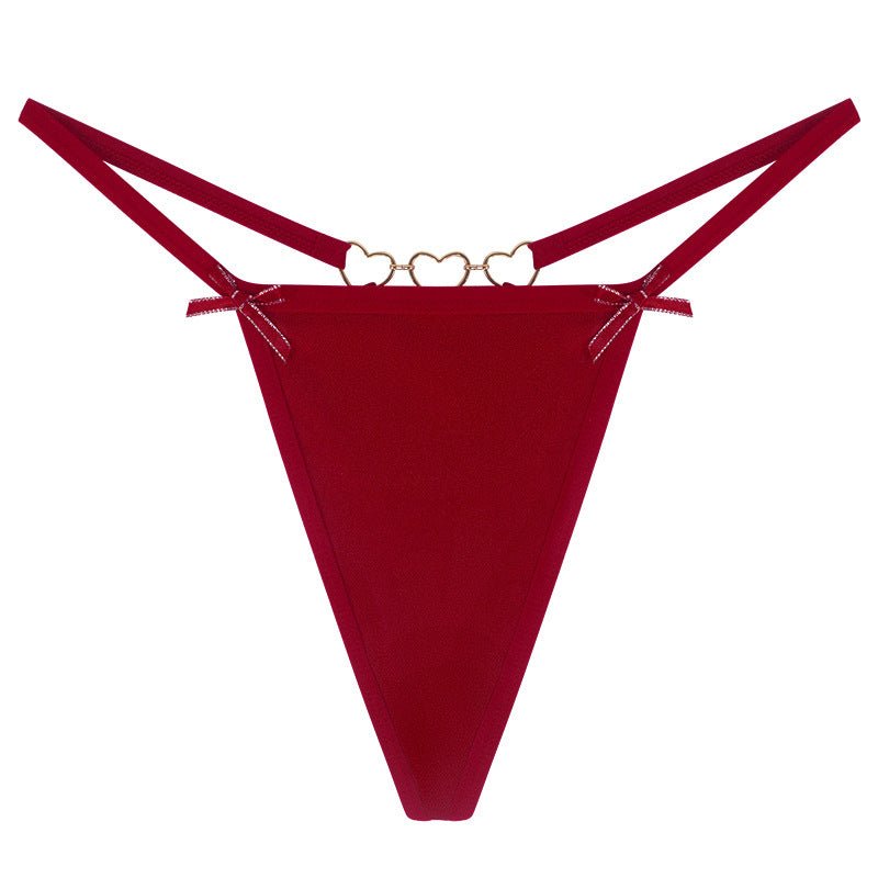 Thongs for women with hollow hot small chain pure cotton crotch breathable low waist ladies underwear spot - Negative Apparel
