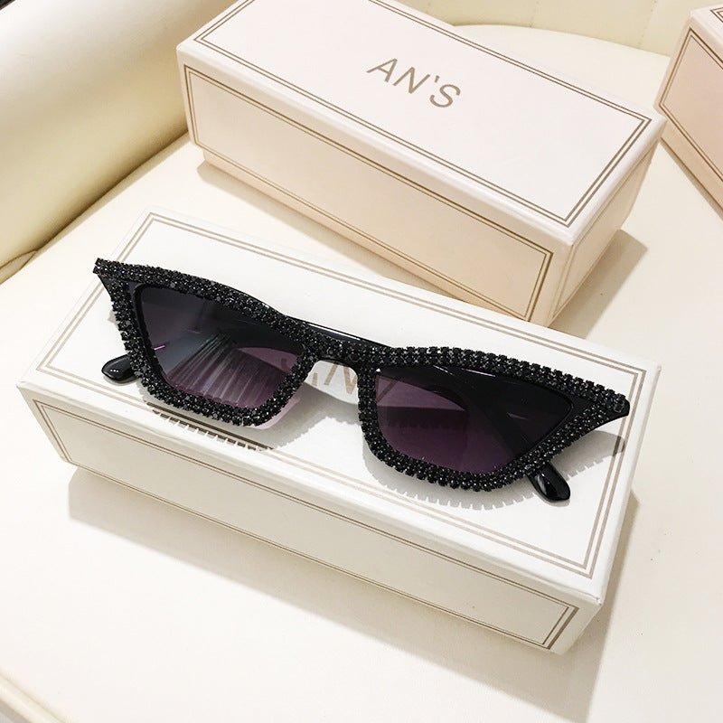 Triangular cat-eye diamond sunglasses – UV400 Full Frame Fashion