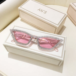 Triangular cat - eye diamond sunglasses – UV400 Full Frame Fashion Shades - Negative Apparel