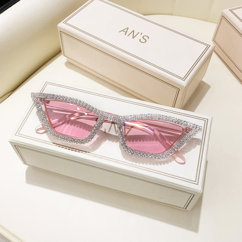 Triangular cat - eye diamond sunglasses – UV400 Full Frame Fashion Shades - Negative Apparel