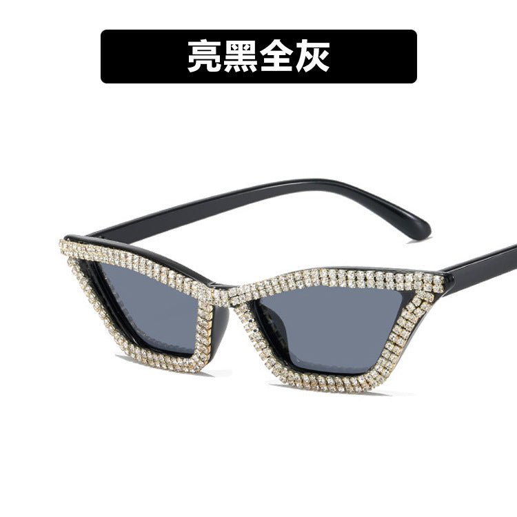 Triangular cat - eye diamond sunglasses – UV400 Full Frame Fashion Shades - Negative Apparel