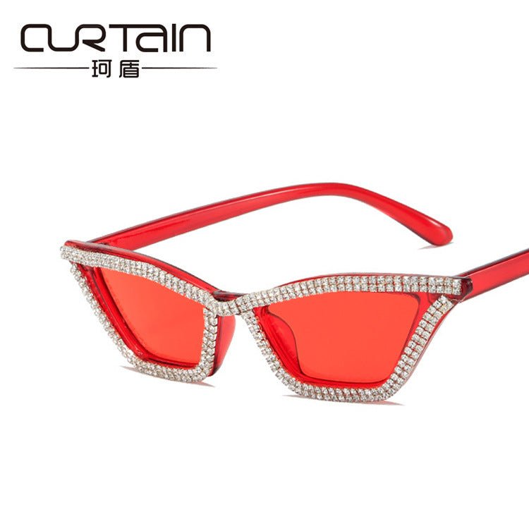 Triangular cat - eye diamond sunglasses – UV400 Full Frame Fashion Shades - Negative Apparel