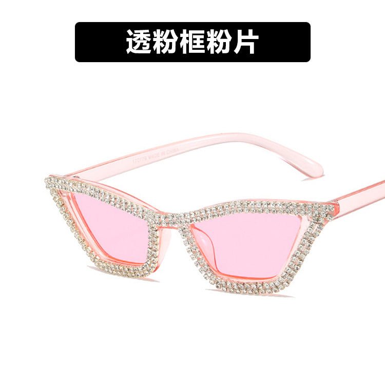 Triangular cat - eye diamond sunglasses – UV400 Full Frame Fashion Shades - Negative Apparel