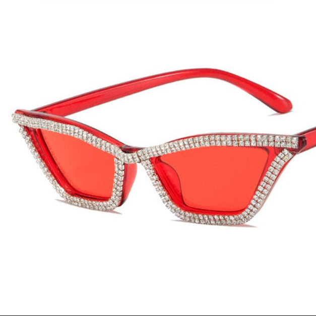 Triangular cat - eye diamond sunglasses – UV400 Full Frame Fashion Shades - Negative Apparel