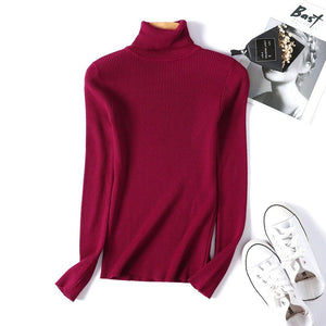 Turtleneck sweater long sleeve slim fit solid color high neck - Negative Apparel