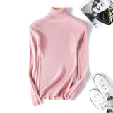 Turtleneck sweater long sleeve slim fit solid color high neck - Negative Apparel