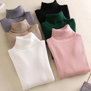 Turtleneck sweater long sleeve slim fit solid color high neck - Negative Apparel