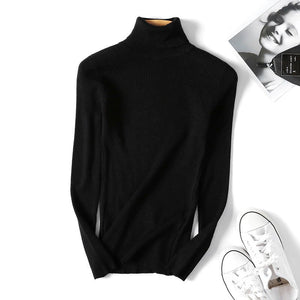 Turtleneck sweater long sleeve slim fit solid color high neck OT - Negative Apparel