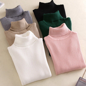 Turtleneck sweater long sleeve slim fit solid color high neck OT - Negative Apparel