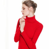 turtleneck sweater women's autumn and winter Korean version of foreign style slim - fitting versatile knitted bottoming shirt with long - sleeved pullover inside and outside - Negative Apparel