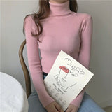 turtleneck sweater women's autumn and winter Korean version of foreign style slim - fitting versatile knitted bottoming shirt with long - sleeved pullover inside and outside - Negative Apparel