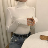 turtleneck sweater women's autumn and winter Korean version of foreign style slim - fitting versatile knitted bottoming shirt with long - sleeved pullover inside and outside - Negative Apparel