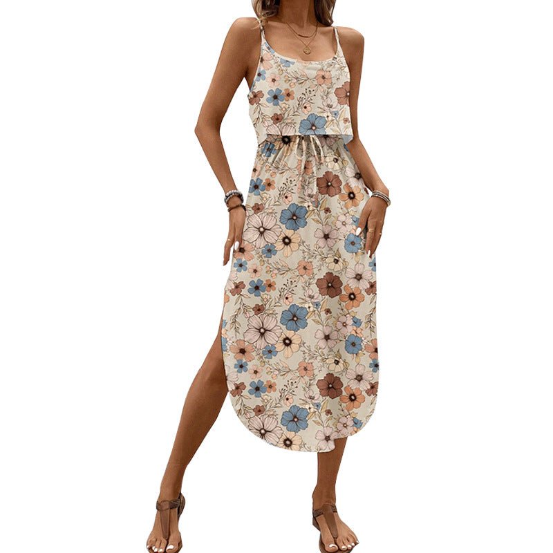 Two - piece set 2025 summer vacation boho style beach skirt set - Negative Apparel