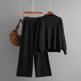 Two - piece set solid color simple fashion casual loose sweater set - Negative Apparel