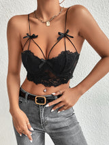 Unity Bow Front Eyelash Lace Bustier Cami Top - Negative Apparel