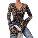 V - neck horn sleeves slim - fitting sexy knitted T-shirt top women's clothing - Negative Apparel