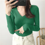 V Neck ribbed winter top for women OT - Negative Apparel