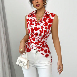 Vacation wind lapel strap shirt top - Negative Apparel