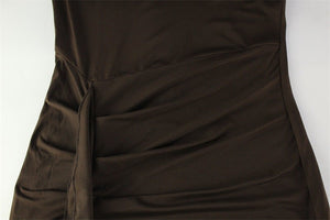 Verona Rib | Turtleneck Spliced Tie - Waist Maxi Dress - Negative Apparel