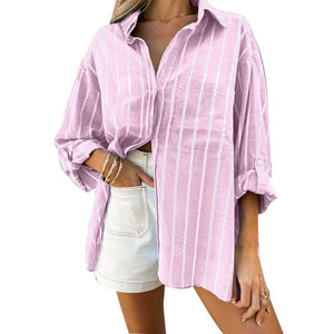 Versatile long - sleeved shirt cardigan loose women's clothing - Negative Apparel
